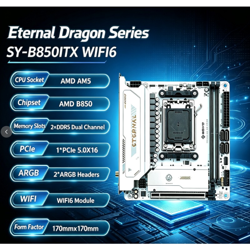 SY-B850ITX เมนบอร์ด AMD รองรับ - Ddr5 64Gb บทวิจารณ์และราคา